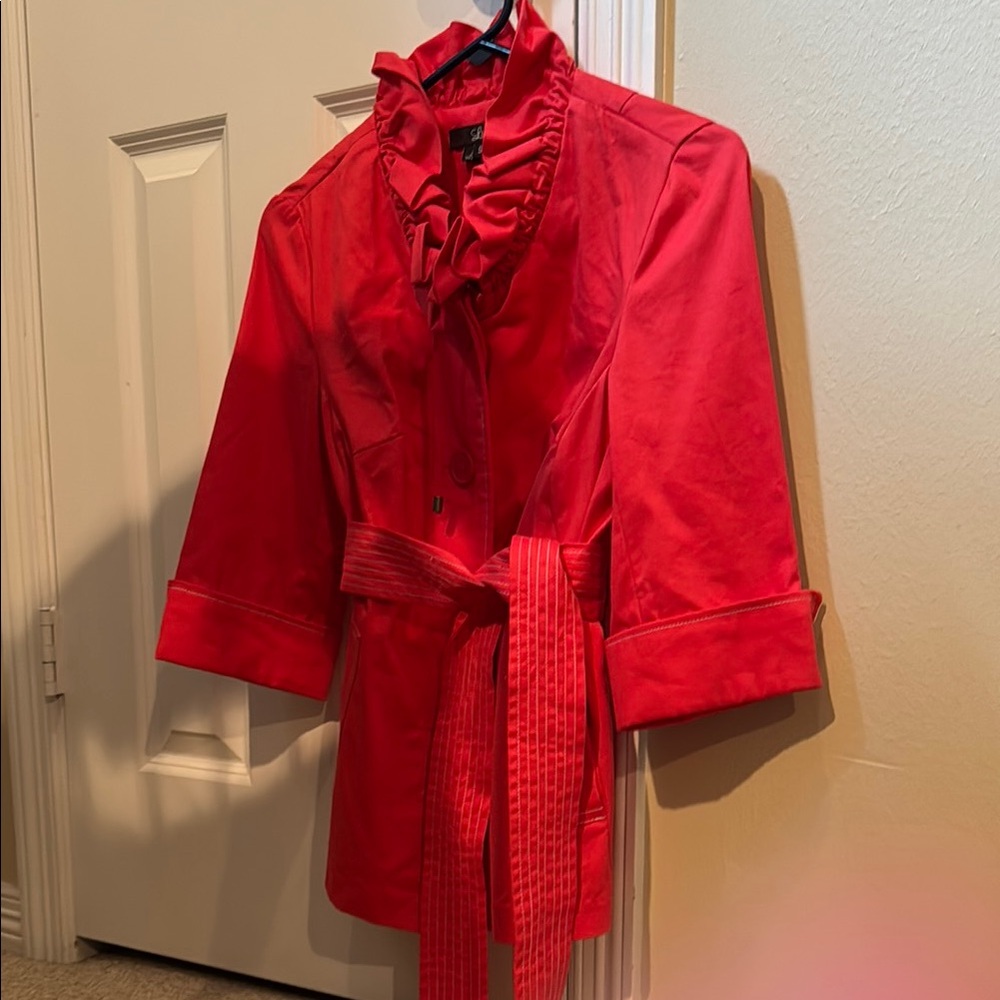 Luii Red Ruffled Blazer - Picture 2 of 5